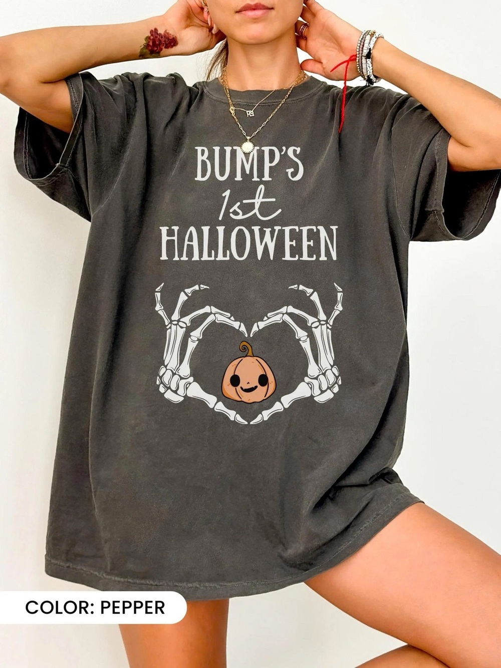 Bump's 1st Halloween Costume Tee - Pepper Gray